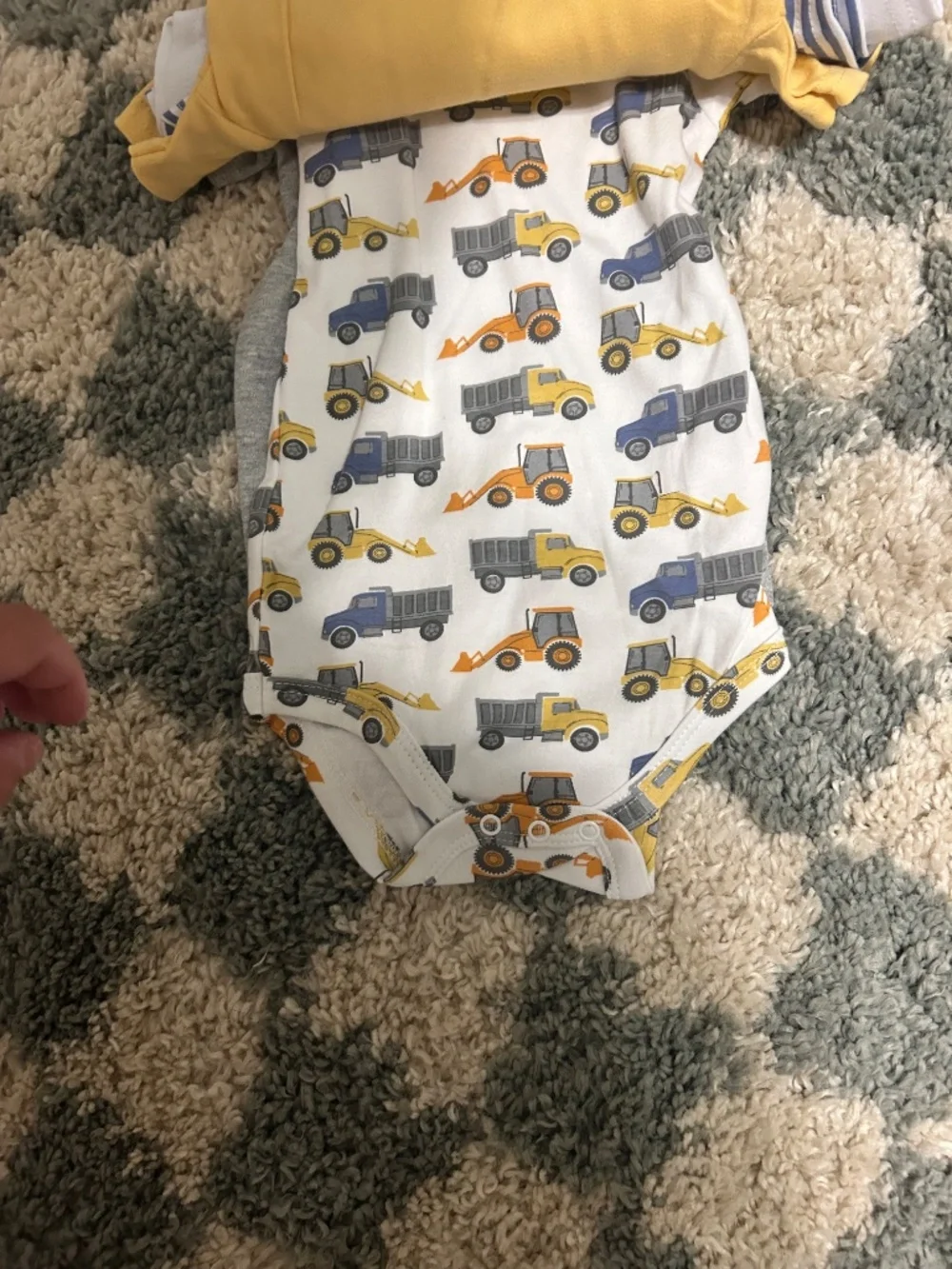Baby boy truck themed onsies